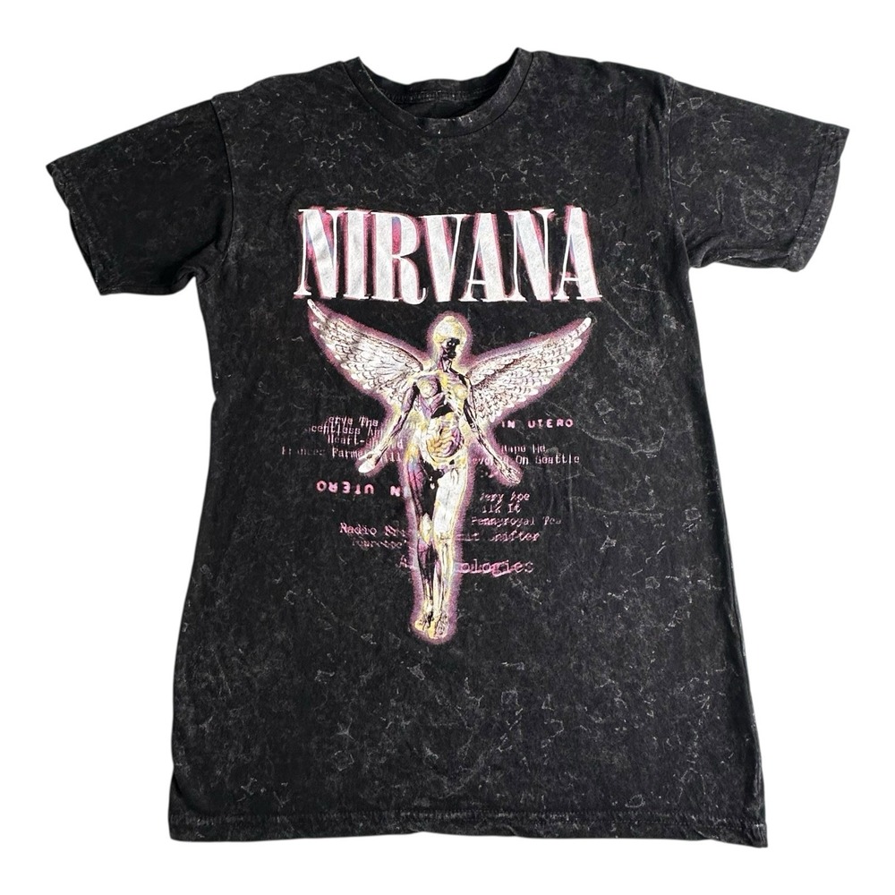 Nirvana In Utero Unisex Band Music Black Graphic Shirt Tee Unisex‎ Sz Medium